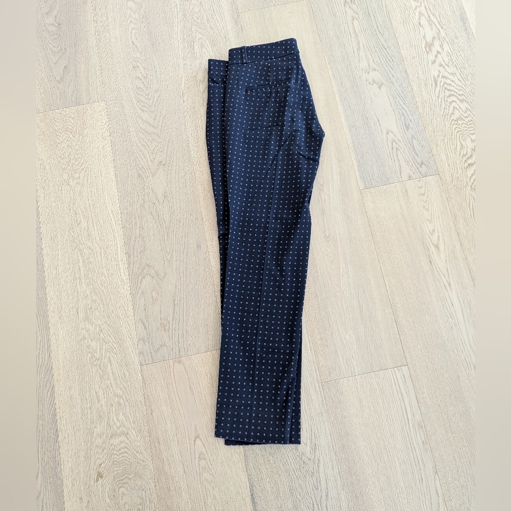 Banana Republic Women's Dark Blue Patterned Dress Pants